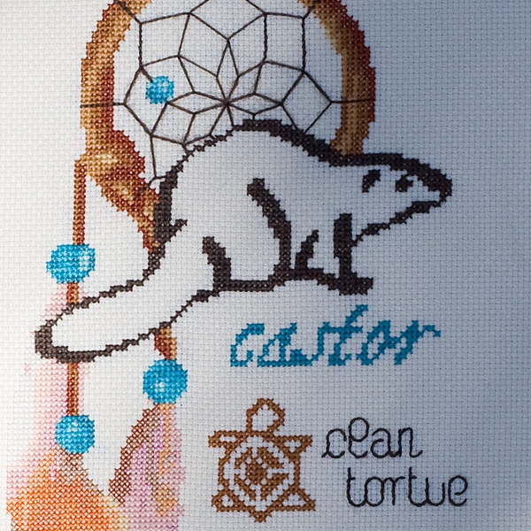 Cross Stitch for American Native Astrology : BEAVER